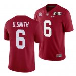 Men's Alabama Crimson Tide #6 DeVonta Smith 2021 Rose Bowl Champions Crimson NCAA Playoff Home College Football Jersey 2403OSRD5